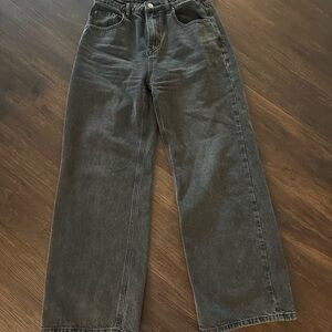 Elegant Charcoal Wide Leg Jeans